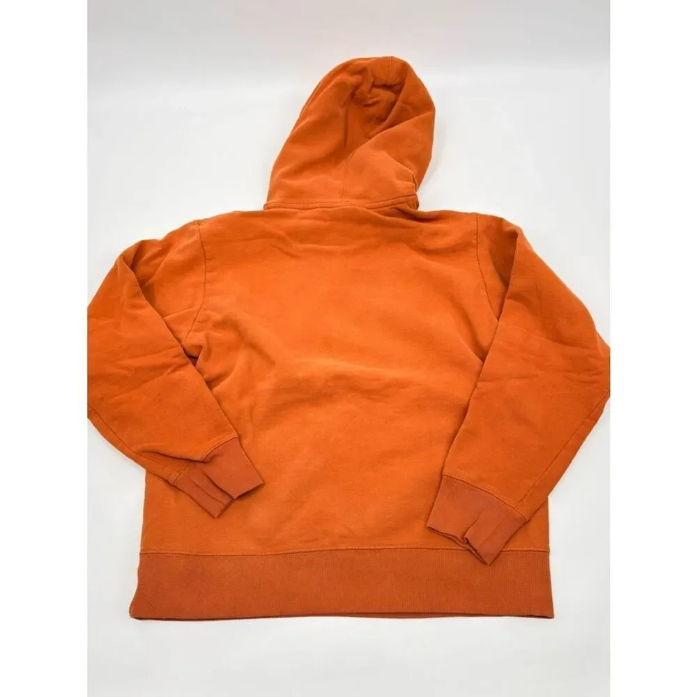 The North Face Men's Orange Crewneck Hoodie with Logo